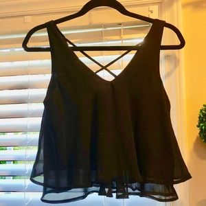 Black elegant crop top